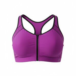 Champion Front-Zip Sports Bra in Magenta - Size L